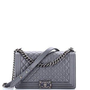 Chanel New Medium Boy Flap Bag Quilted Metallic Calfskin